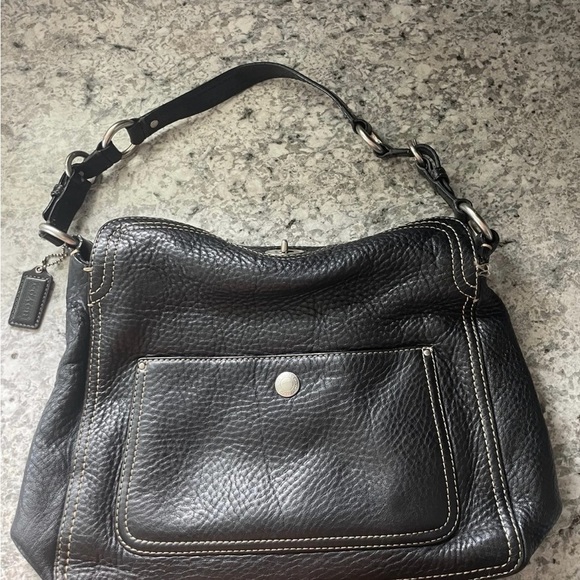 Coach vintage Chelsea black leather pebble single strap shoulder bag - Picture 1 of 12